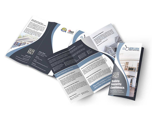 Professional tri-fold brochures for home inspectors.