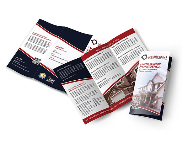 Professional tri-fold brochures for home inspectors.