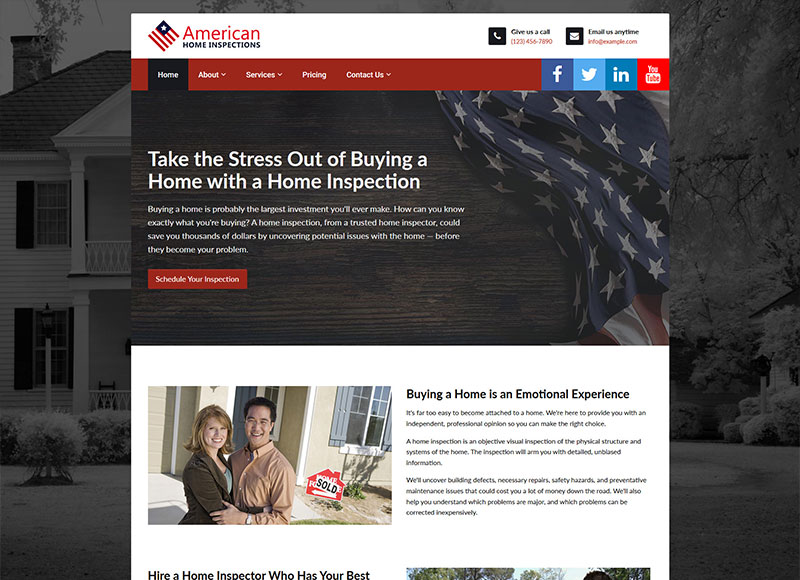 Home inspection website design: Veteran